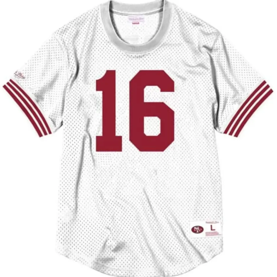 Men Mitchell & Ness T-Shirts & Tops-Name & Number Mesh Crew Neck San Francisco 49Ers Joe Montana