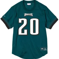 Men Mitchell & Ness T-Shirts & Tops-Name & Number Mesh Crew Neck Philadelphia Eagles Brian Dawkins