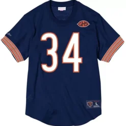 Men Mitchell & Ness T-Shirts & Tops-Name & Number Mesh Crewneck Chicago Bears 1983 Walter Payton