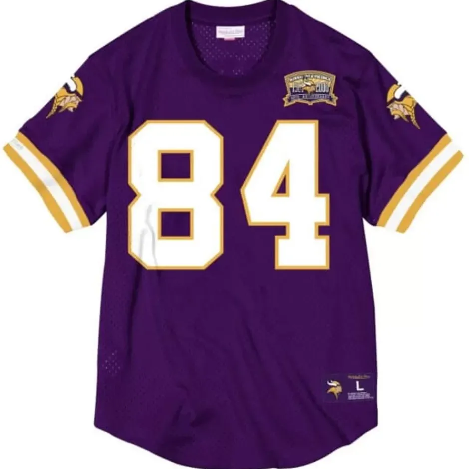 Men Mitchell & Ness T-Shirts & Tops-Name & Number Mesh Crewneck Minnesota Vikings Randy Moss