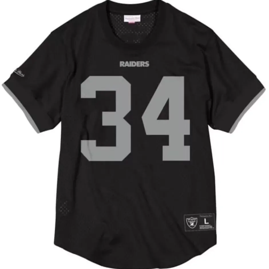 Men Mitchell & Ness T-Shirts & Tops-Name & Number Mesh Crewneck Los Angeles Raiders Bo Jackson
