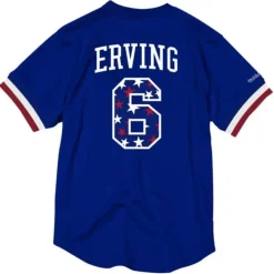Men Mitchell & Ness T-Shirts & Tops-Name & Number Mesh Crewneck Philadelphia 76Ers Julius Erving