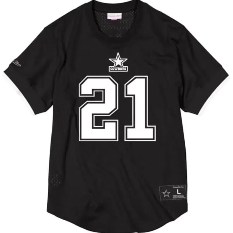 Men Mitchell & Ness T-Shirts & Tops-Name & Number Mesh Crewneck Dallas Cowboys Deion Sanders