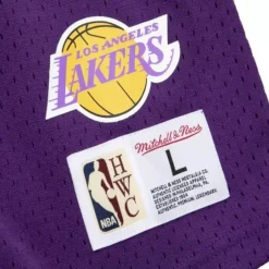 Men Mitchell & Ness T-Shirts & Tops-Name & Number Mesh Ss Hoodie Los Angeles Lakers 1985 Magic Johnson
