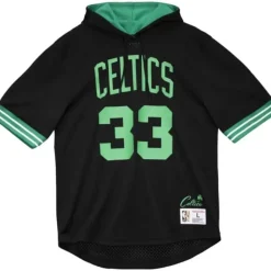 Men Mitchell & Ness T-Shirts & Tops-Name & Number Mesh Ss Hoodie Boston Celtics 1986 Larry Bird