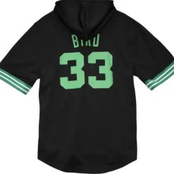 Men Mitchell & Ness T-Shirts & Tops-Name & Number Mesh Ss Hoodie Boston Celtics 1986 Larry Bird