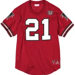 Men Mitchell & Ness T-Shirts & Tops-Name & Number Mesh Top Atlanta Falcons 1990 Deion Sanders
