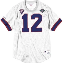 Men Mitchell & Ness T-Shirts & Tops-Name & Number Mesh Top Buffalo Bills 1994 Jim Kelly