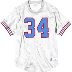 Men Mitchell & Ness T-Shirts & Tops-Name & Number Mesh Top Houston Oilers 1979 Earl Campbell