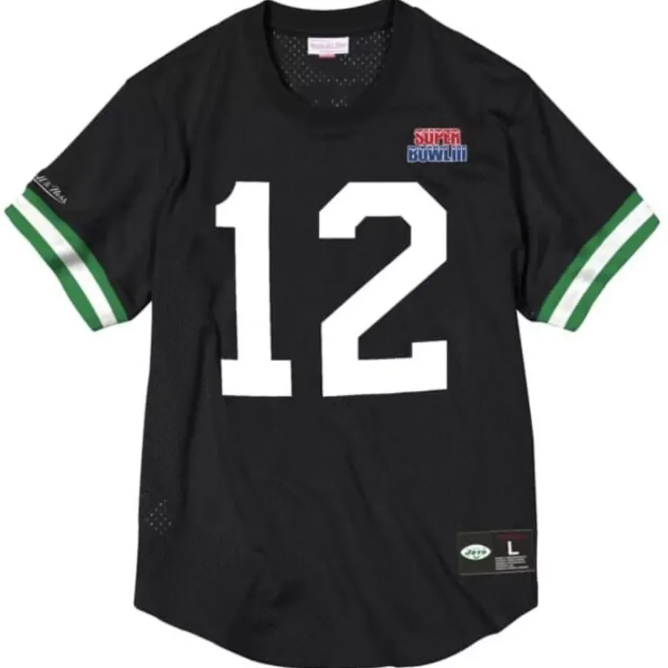 Men Mitchell & Ness T-Shirts & Tops-Name & Number Mesh Top New York Jets 1969 Joe Namath