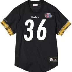 Men Mitchell & Ness T-Shirts & Tops-Name & Number Mesh Top Pittsburgh Steelers 2005 Jerome Bettis