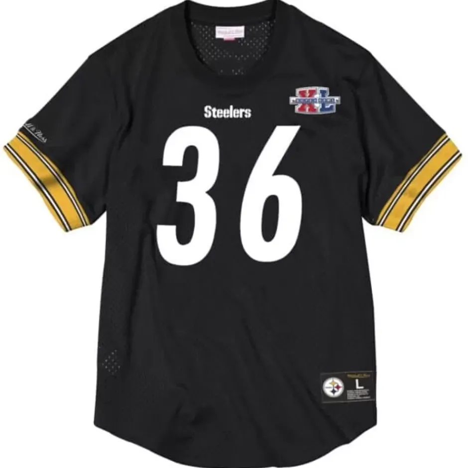Men Mitchell & Ness T-Shirts & Tops-Name & Number Mesh Top Pittsburgh Steelers 2005 Jerome Bettis