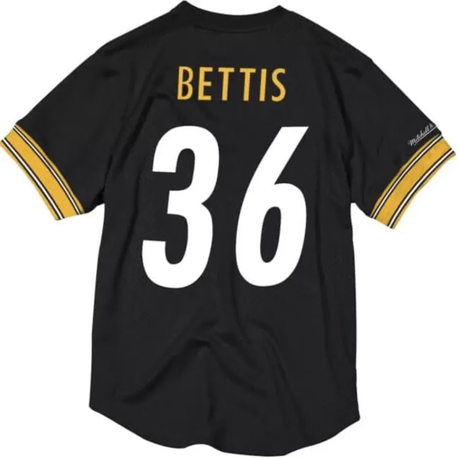 Men Mitchell & Ness T-Shirts & Tops-Name & Number Mesh Top Pittsburgh Steelers 2005 Jerome Bettis