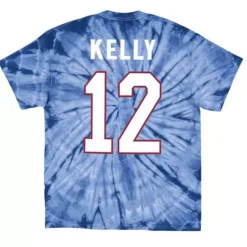 Men Mitchell & Ness T-Shirts & Tops-Name & Number Spider Tee Buffalo Bills 1990 Jim Kelly