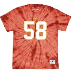 Men Mitchell & Ness T-Shirts & Tops-Name & Number Spider Tee Kansas City Chiefs 1994 Derrick Thomas