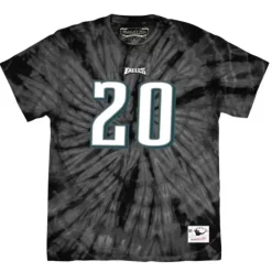 Men Mitchell & Ness T-Shirts & Tops-Name & Number Spider Tee Philadelphia Eagles 2004 Brian Dawkins