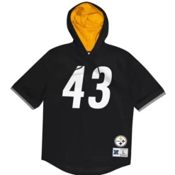 Men Mitchell & Ness Hoodies & Sweatshirts-Name & Number Ss Hoodie Pittsburgh Steelers 2005 Troy Polamalu