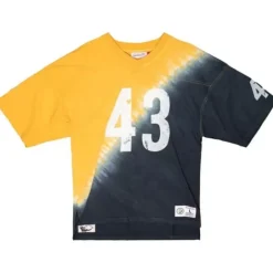 Men Mitchell & Ness T-Shirts & Tops-Name & Number Ss Tie Dye Top Pittsburgh Steelers Troy Polamalu