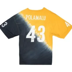 Men Mitchell & Ness T-Shirts & Tops-Name & Number Ss Tie Dye Top Pittsburgh Steelers Troy Polamalu