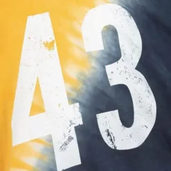 Men Mitchell & Ness T-Shirts & Tops-Name & Number Ss Tie Dye Top Pittsburgh Steelers Troy Polamalu