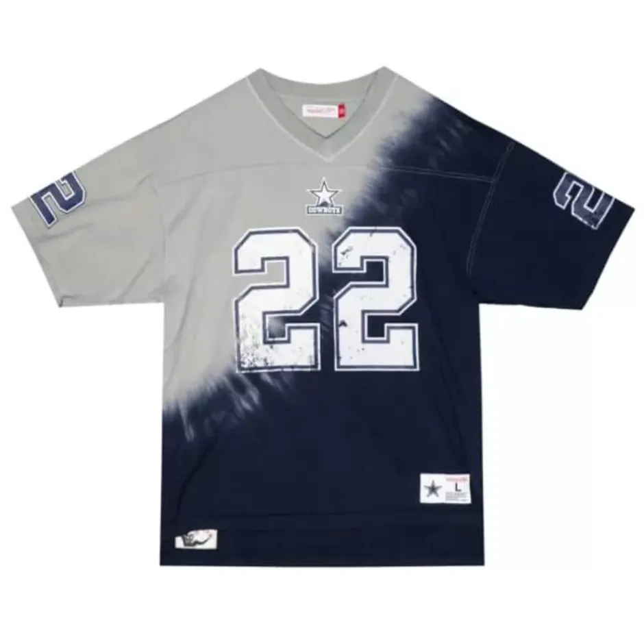 Men Mitchell & Ness T-Shirts & Tops-Name & Number Ss Tie Dye Top Dallas Cowboys Emmitt Smith