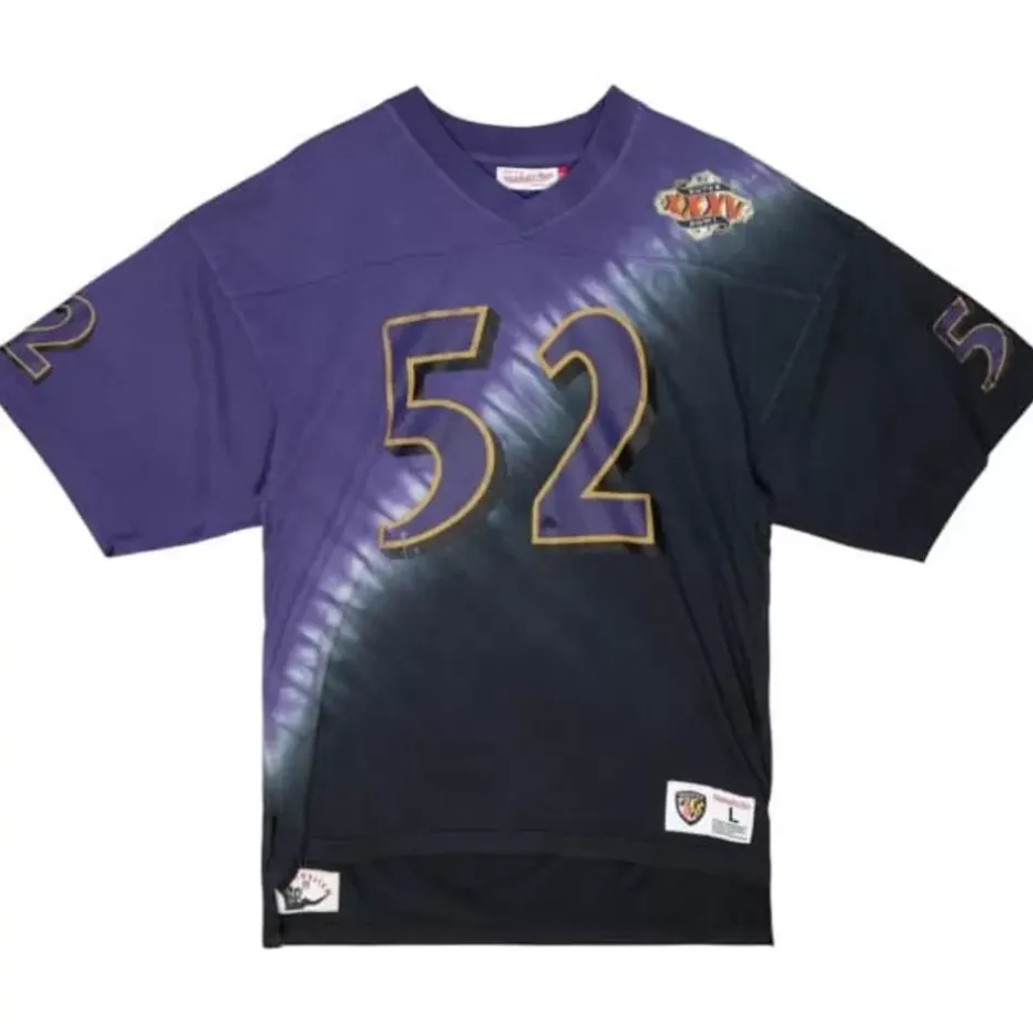 Men Mitchell & Ness T-Shirts & Tops-Name & Number Ss Tie Dye Top Baltimore Ravens Ray Lewis