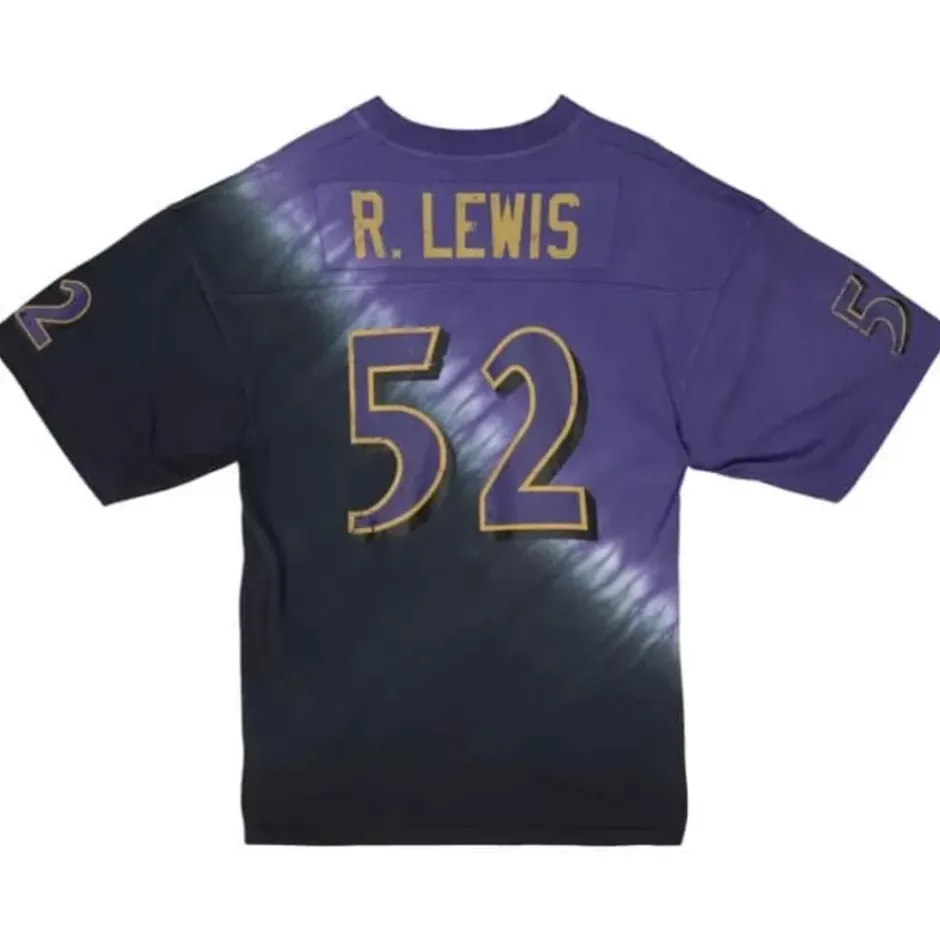 Men Mitchell & Ness T-Shirts & Tops-Name & Number Ss Tie Dye Top Baltimore Ravens Ray Lewis