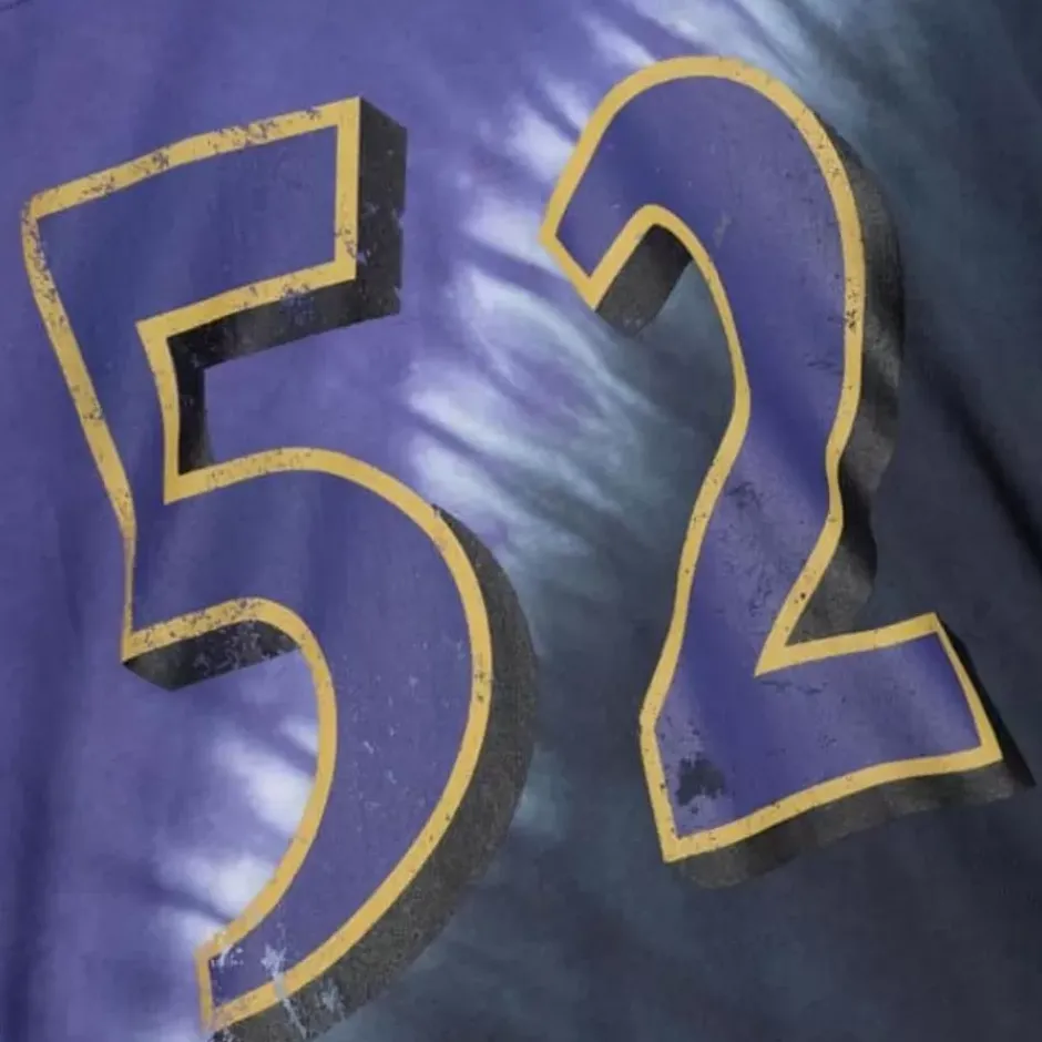 Men Mitchell & Ness T-Shirts & Tops-Name & Number Ss Tie Dye Top Baltimore Ravens Ray Lewis