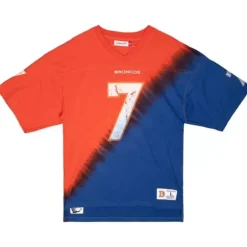 Men Mitchell & Ness T-Shirts & Tops-Name & Number Ss Tie Dye Top Denver Broncos John Elway