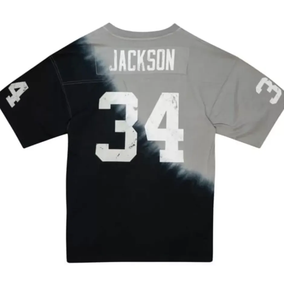 Men Mitchell & Ness T-Shirts & Tops-Name & Number Ss Tie Dye Top Los Angeles Raiders Bo Jackson