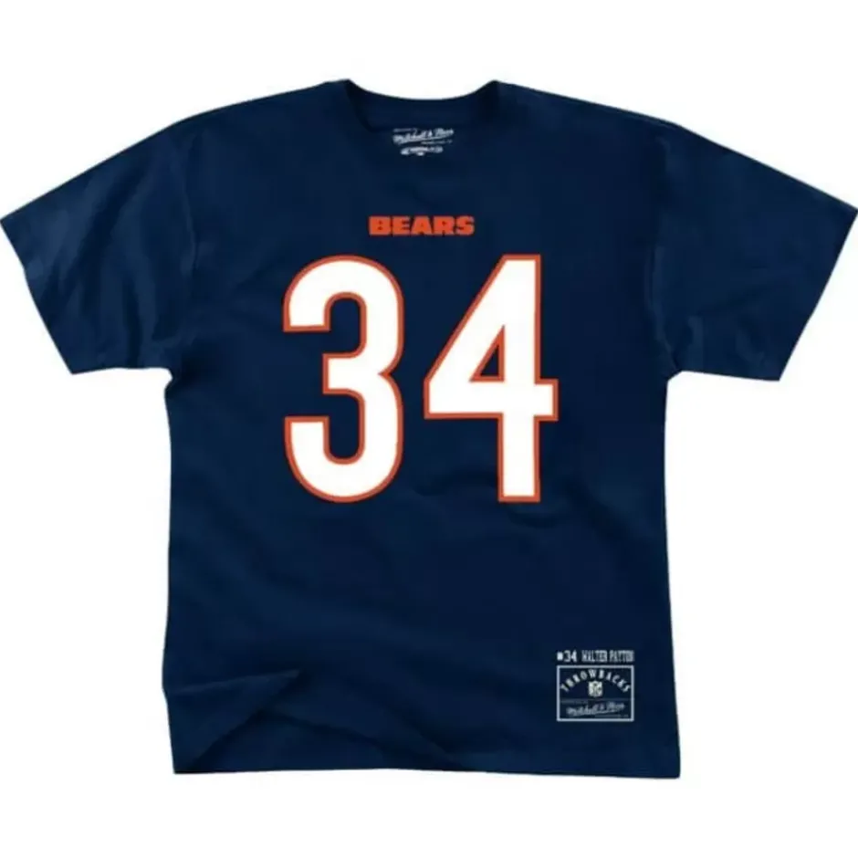 Men Mitchell & Ness T-Shirts & Tops-Name & Number Tee Chicago Bears Walter Payton