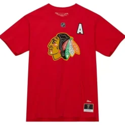 Men Mitchell & Ness T-Shirts & Tops-Name & Number Tee Chicago Blackhawks Chris Chelios