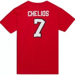 Men Mitchell & Ness T-Shirts & Tops-Name & Number Tee Chicago Blackhawks Chris Chelios