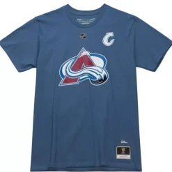 Men Mitchell & Ness T-Shirts & Tops-Name & Number Tee Colorado Avalanche Joe Sakic