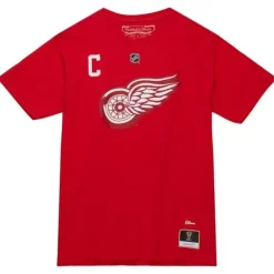 Men Mitchell & Ness T-Shirts & Tops-Name & Number Tee Detroit Red Wings Gordie Howe
