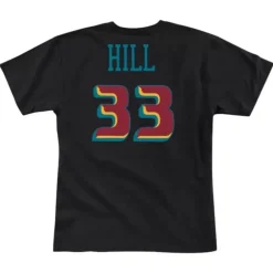 Men Mitchell & Ness T-Shirts & Tops-Name & Number Tee Detroit Pistons 1997-98 Grant Hill