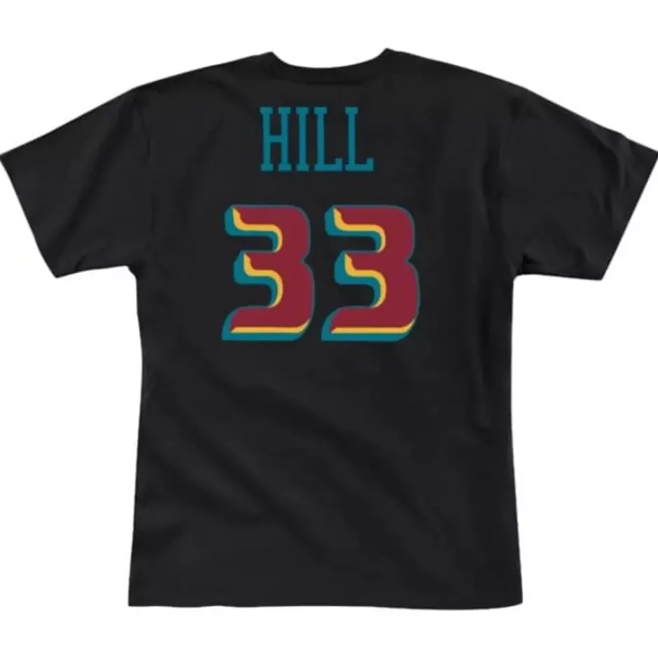 Men Mitchell & Ness T-Shirts & Tops-Name & Number Tee Detroit Pistons 1997-98 Grant Hill