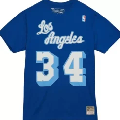 Men Mitchell & Ness T-Shirts & Tops-Name & Number Tee Los Angeles Lakers 1996-97 Shaquille O'Neal