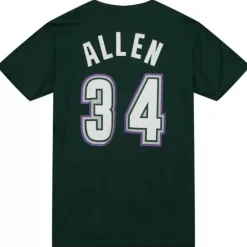 Men Mitchell & Ness T-Shirts & Tops-Name & Number Tee Milwaukee Bucks 1996-97 Ray Allen