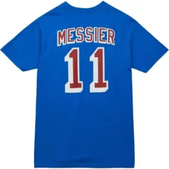 Men Mitchell & Ness T-Shirts & Tops-Name & Number Tee New York Rangers Mark Messier