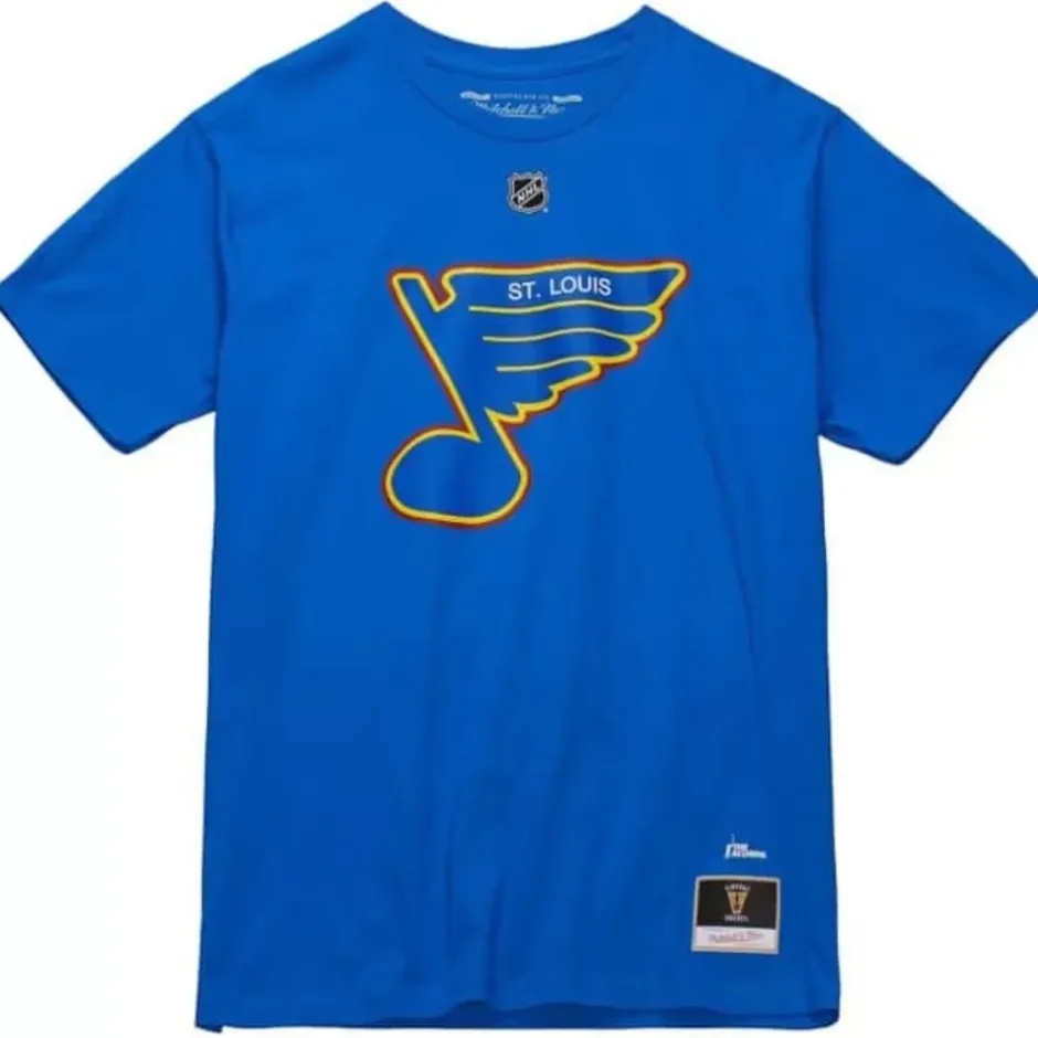 Men Mitchell & Ness T-Shirts & Tops-Name & Number Tee St. Louis Blues Brett Hull