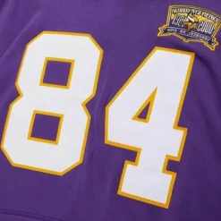 Men Mitchell & Ness Hoodies & Sweatshirts-Name And Number Fleece Hoodie Minnesota Vikings 2000 Randy Moss