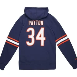 Men Mitchell & Ness Hoodies & Sweatshirts-Name And Number Fleece Hoodie Chicago Bears 1983 Walter Payton