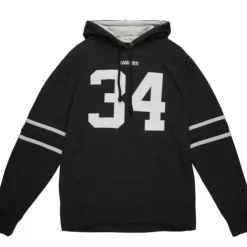 Men Mitchell & Ness Hoodies & Sweatshirts-Name And Number Fleece Hoodie Los Angeles Raiders 1988 Bo Jackson