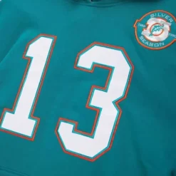 Men Mitchell & Ness Hoodies & Sweatshirts-Name And Number Fleece Hoodie Miami Dolphins 1990 Dan Marino