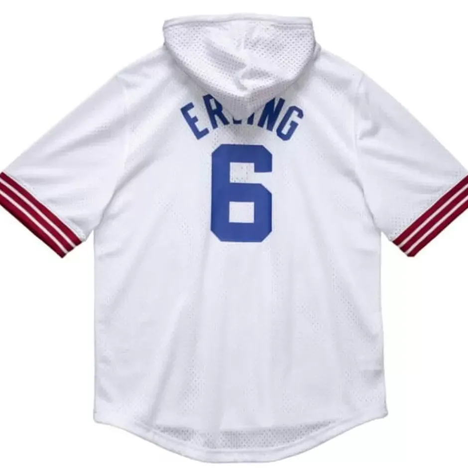 Men Mitchell & Ness T-Shirts & Tops-Name And Number Mesh Hoody All Star East 1985-86 Julius Erving