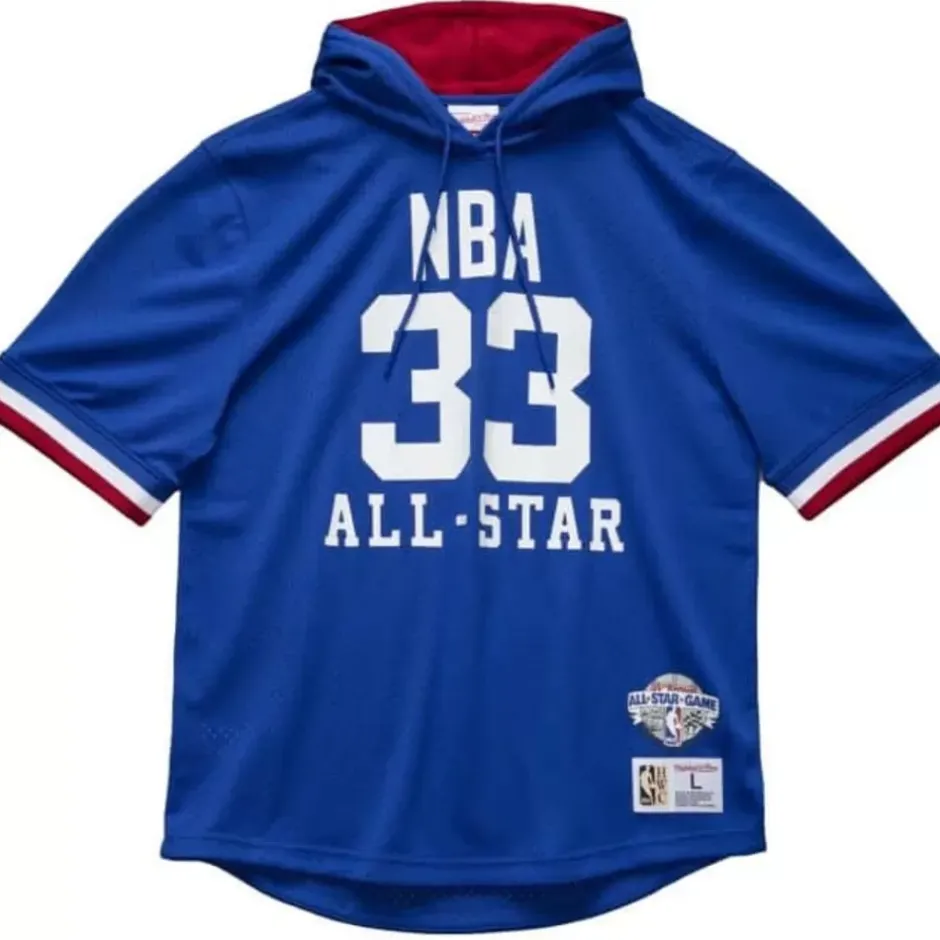 Men Mitchell & Ness T-Shirts & Tops-Name And Number Mesh Hoody All Star West 1985-86 Kareem Abdul-Jabbar