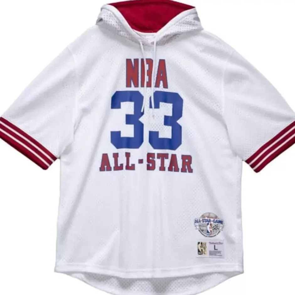 Men Mitchell & Ness T-Shirts & Tops-Name And Number Mesh Hoody All Star East 1985-86 Larry Bird