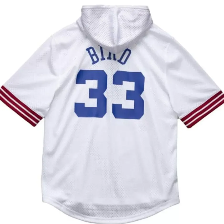 Men Mitchell & Ness T-Shirts & Tops-Name And Number Mesh Hoody All Star East 1985-86 Larry Bird