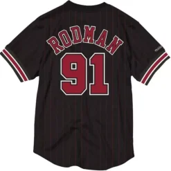 Men Mitchell & Ness T-Shirts & Tops-Name And Number Mesh Top Chicago Bulls 1996-97 Dennis Rodman